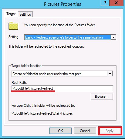 Note the file path and the example for the individual user.